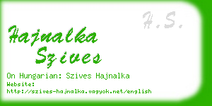 hajnalka szives business card